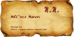 Müncz Manon névjegykártya